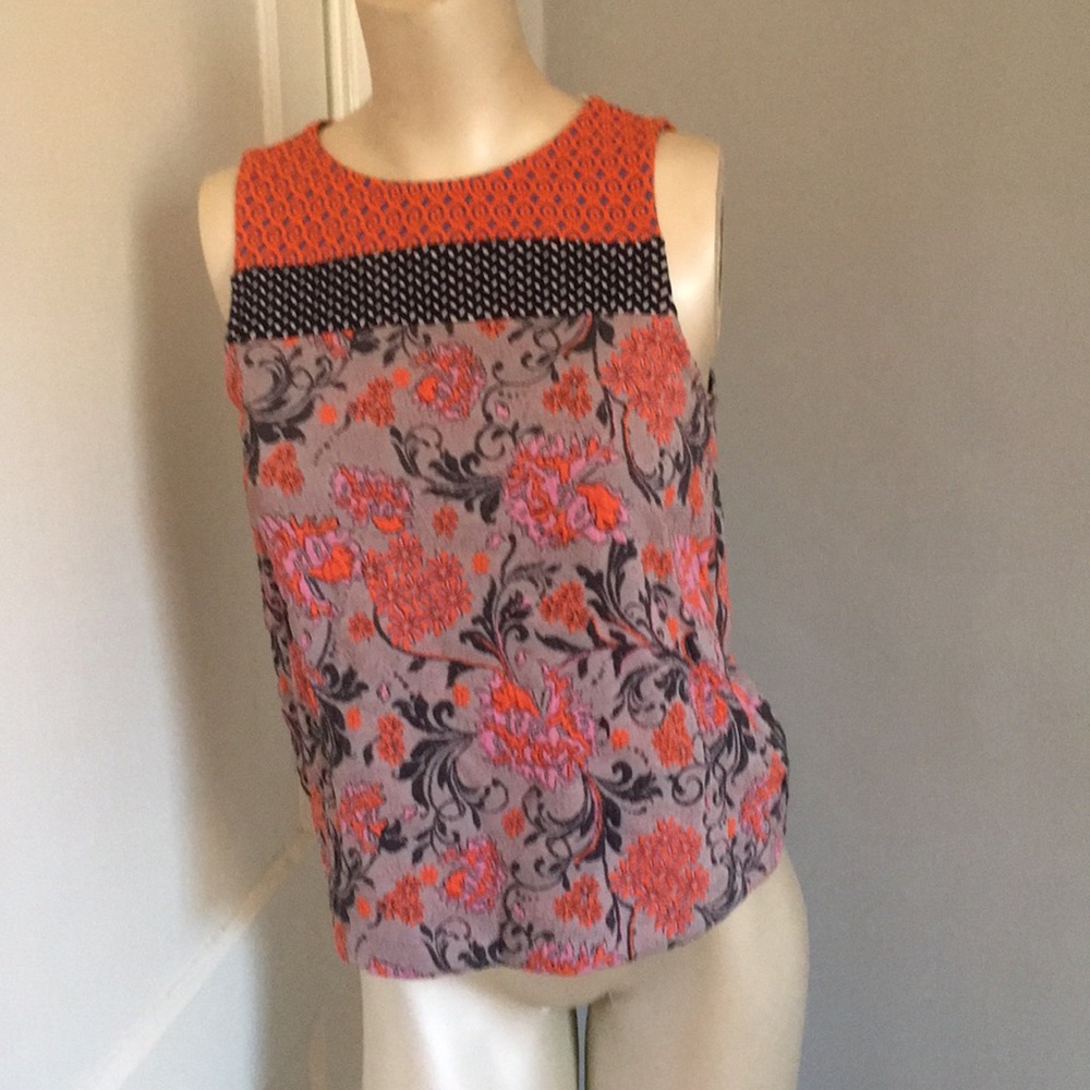 Meadow rue for Anthropologie floral fit top NWOT